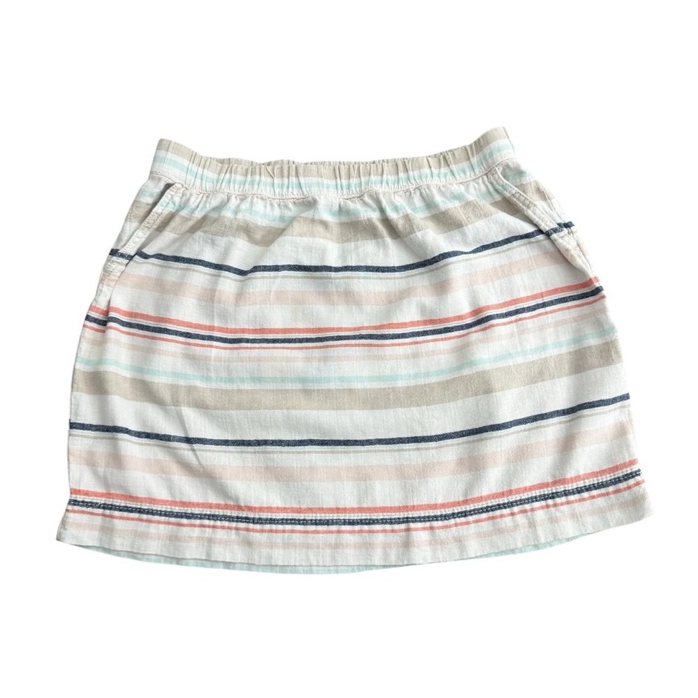 Sonoma Mini Skirt Multicolor Women Size 12 Striped Elastic Waist Slider Pocket